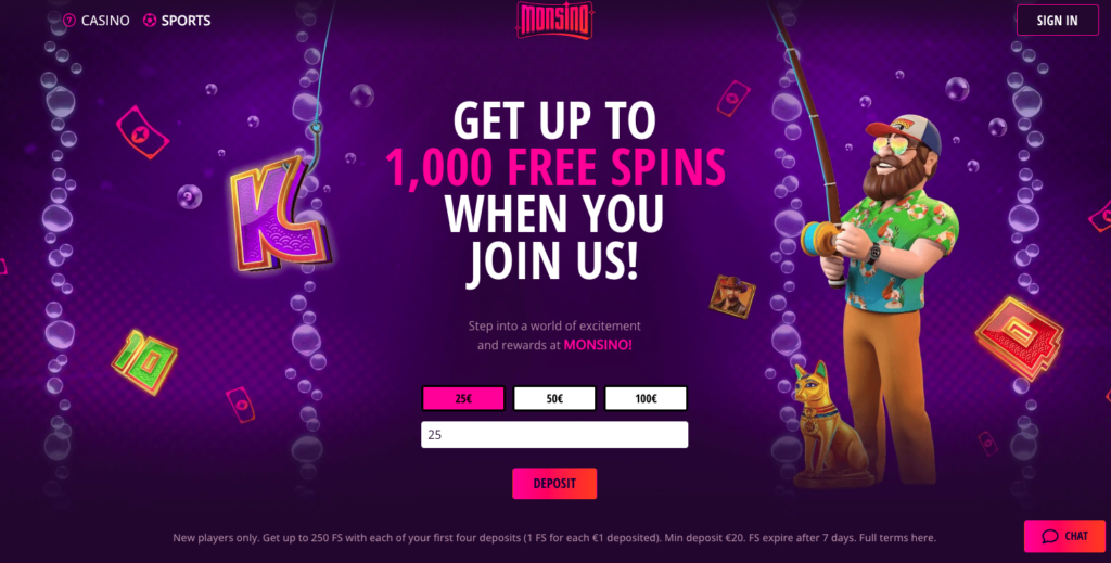 1000 free spins